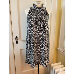Gibson Women's Size SM Bow Collar Shift Sleeveless Black & White Dress RN 102711